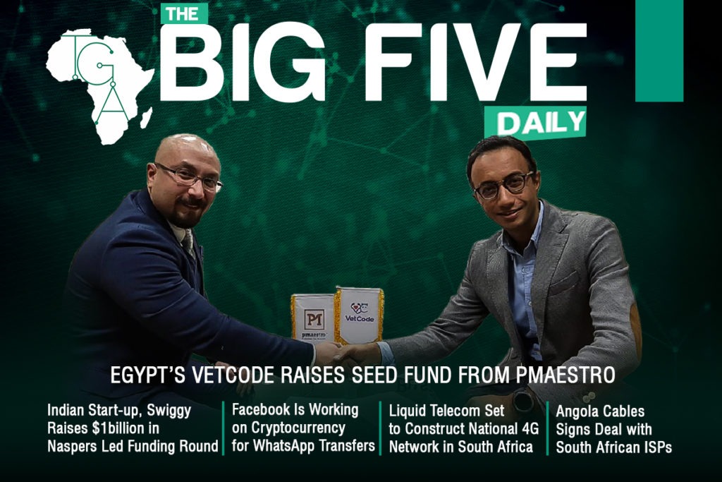 The Big 5 Daily: VetCode Raises Seed Fund from Pmaestro, Facebook Working on Cryptocurrency for WhatsApp Transfers and More