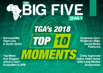 The Big 5 Daily: Top 10 Memorable African Tech Moments of 2018, Nanosatellite Goes Live in South Africa