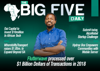 Flutterwave processed over $1 Billion Dollars of Transactions, AkzoNobel Startup Challenge begins, Oui Capital to Invest and more