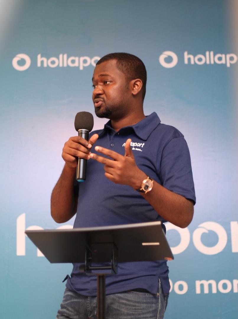 Hollaport founder at the media launch