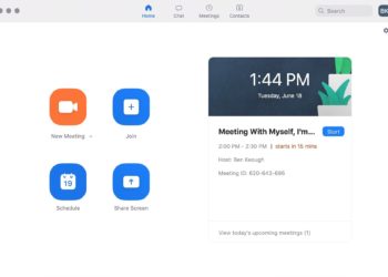Zoom video conferencing app