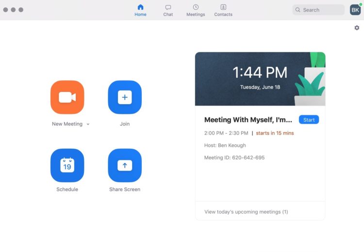 Zoom video conferencing app
