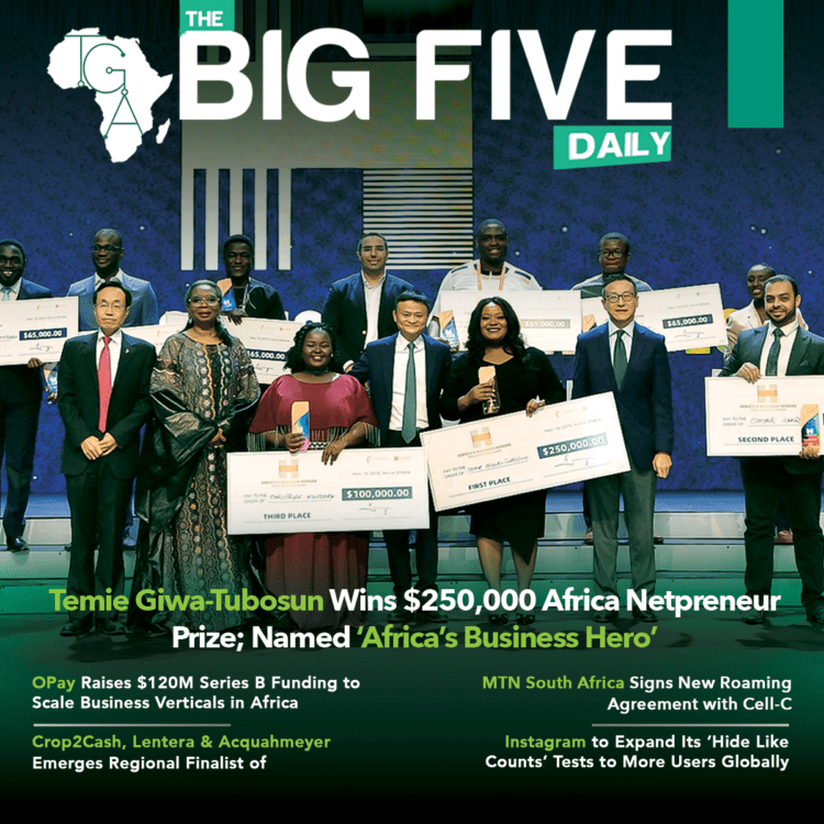 Temie Giwa-Tubosun Wins $250,000 Africa Netpreneur Prize; Named ‘Africa’s Business Hero’, Crop2Cash, Lentera & Acquahmeyer Emerges Regional Finalist of Innov8Agric Challenge and More