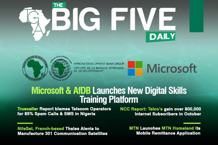Microsoft & AfDB Launches New Digital Skills Training Platform, Truecaller Report blames Telecom Operators for 85% Spam Calls & SMS in Nigeria and More