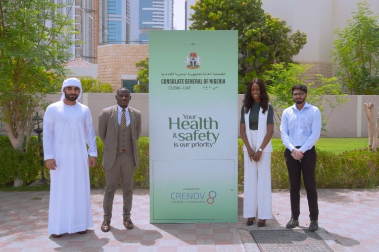 Crenov8 Installs Smart Disinfection Gate at Nigerian Consulate in Dubai